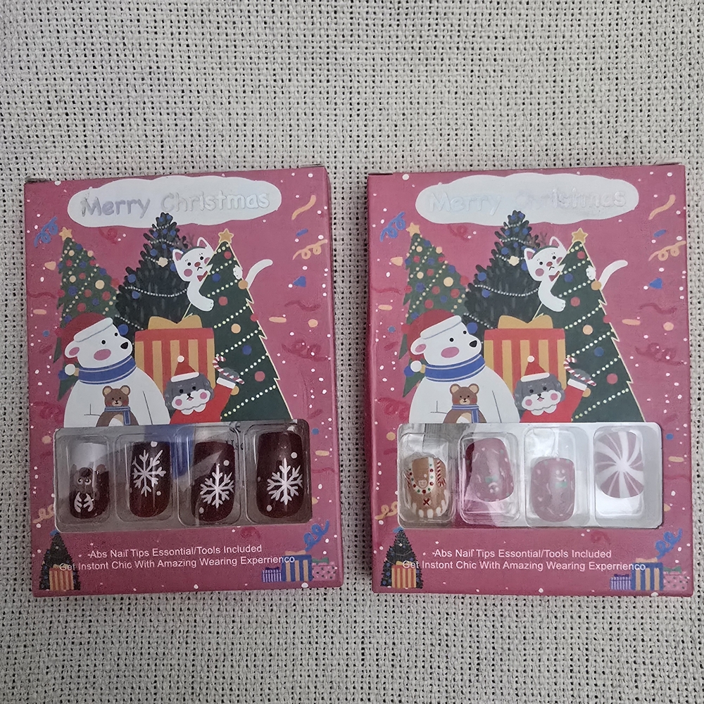 2 Pk Christmas Press-On Nails
